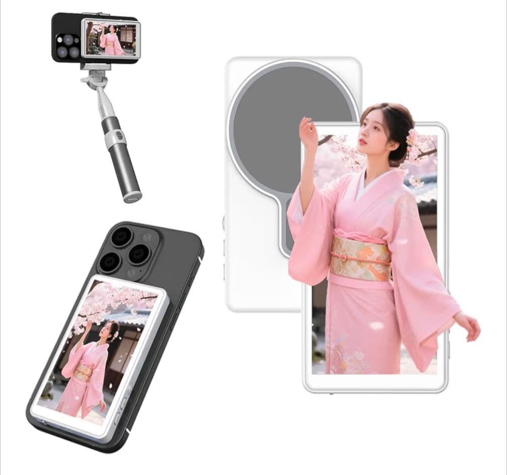 New! [Vlog Shooting with Smartphone] Selfie Monitor, Lightweight, Portable External Display