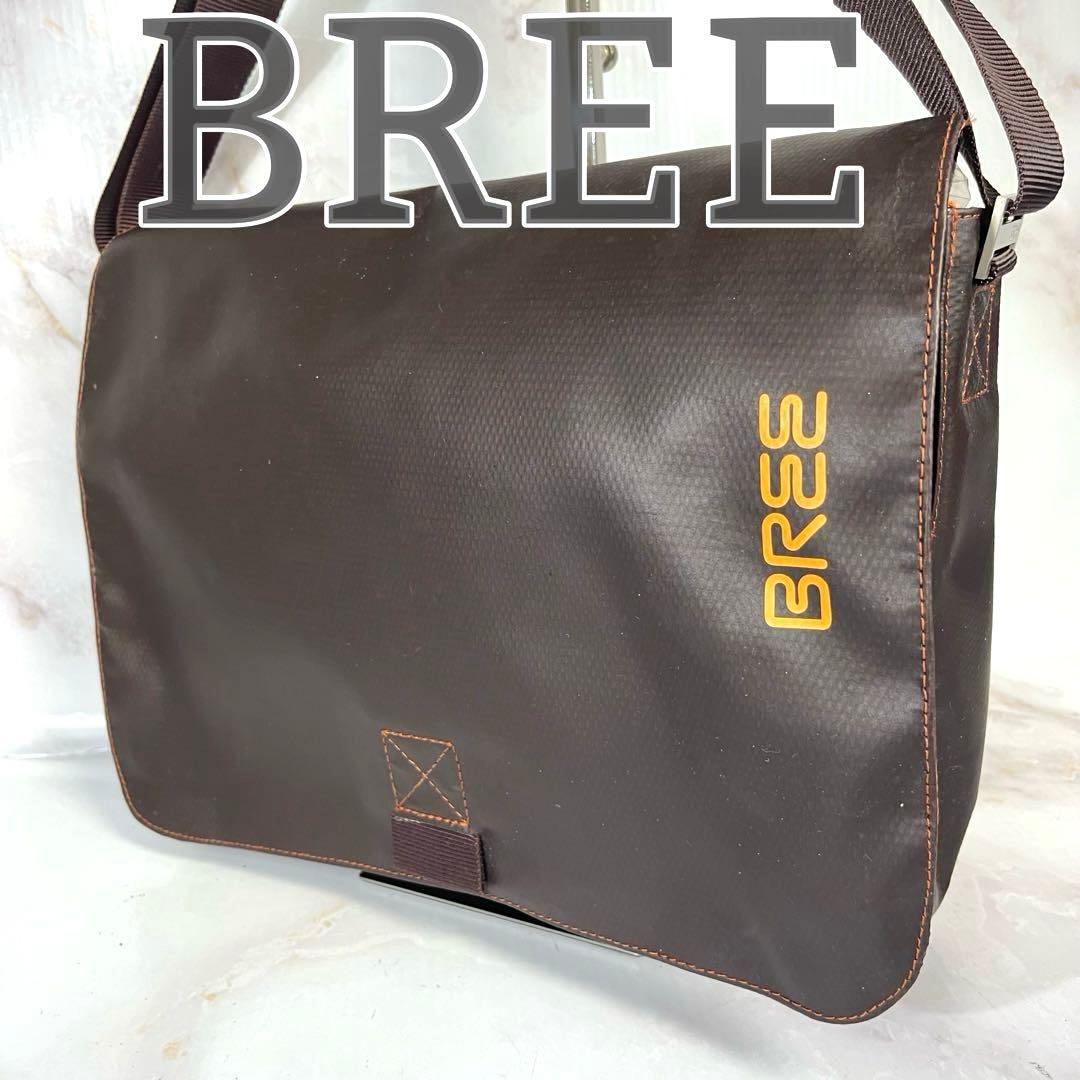 BREE Shoulder Bag, Brown, A4, for Commuting and School, Tarpaulin