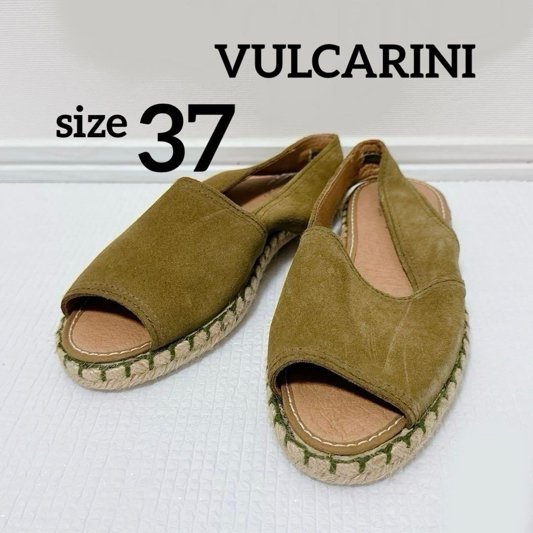 【Beautiful Condition】VULCARINI Vulcarini Flat Sandals Suede 37