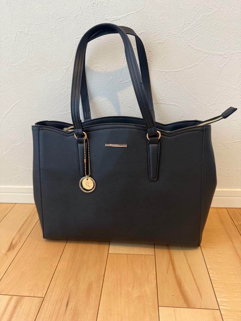 Navy Tote Bag, Synthetic Leather