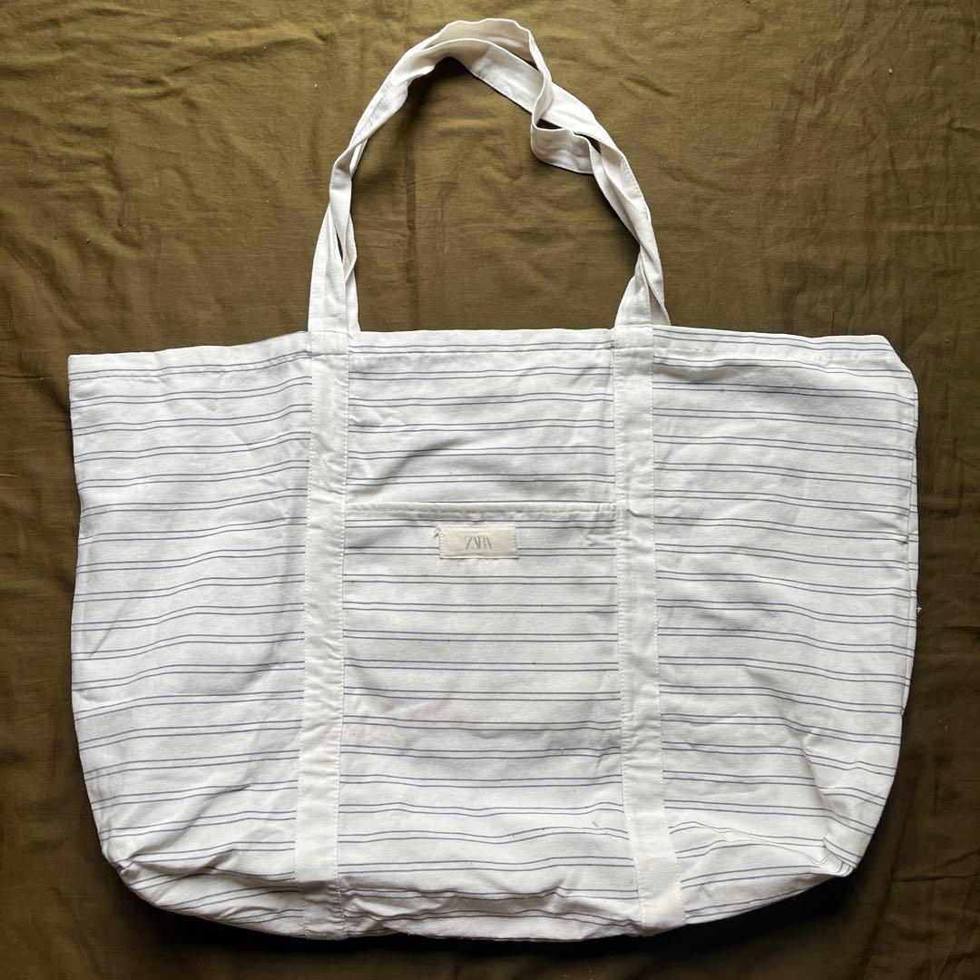 ZARA Striped Eco Bag Large