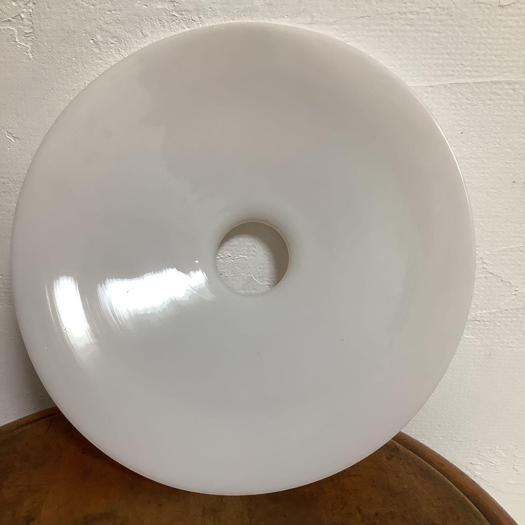 Showa Retro Electric Umbrella Flat Umbrella Lampshade Milk Glass Milky White