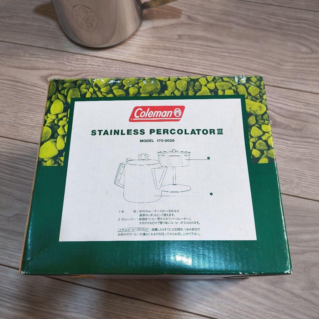 【Excellent Condition, With Box】Coleman Stainless Percolator III 170-8028