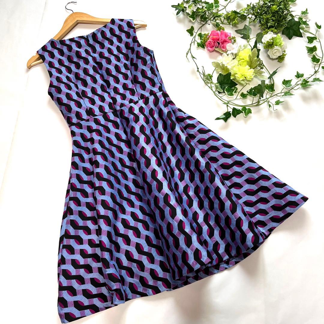 Pool Studio Alivier Ginza Maggy Geometric Pattern One-Piece Dress