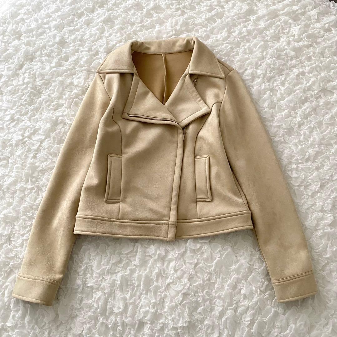 Riders Jacket Faux Suede Stretch Light Beige