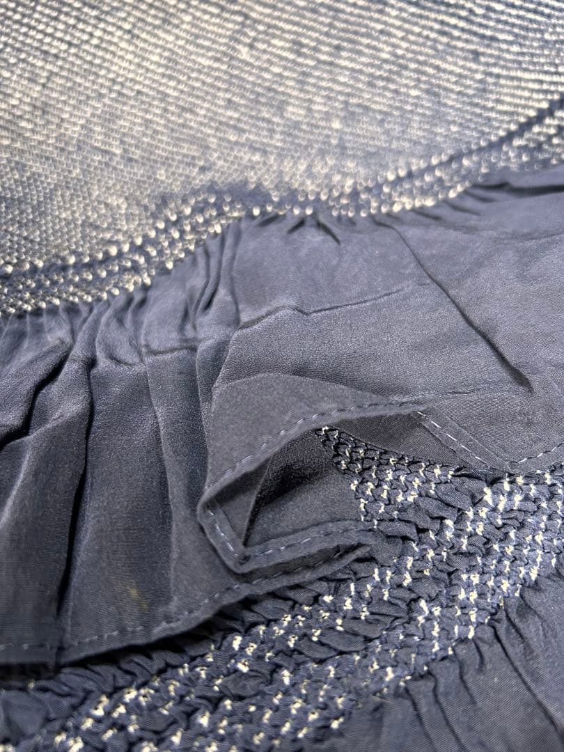 Deep Blue Wide Shibori Heiko Obi