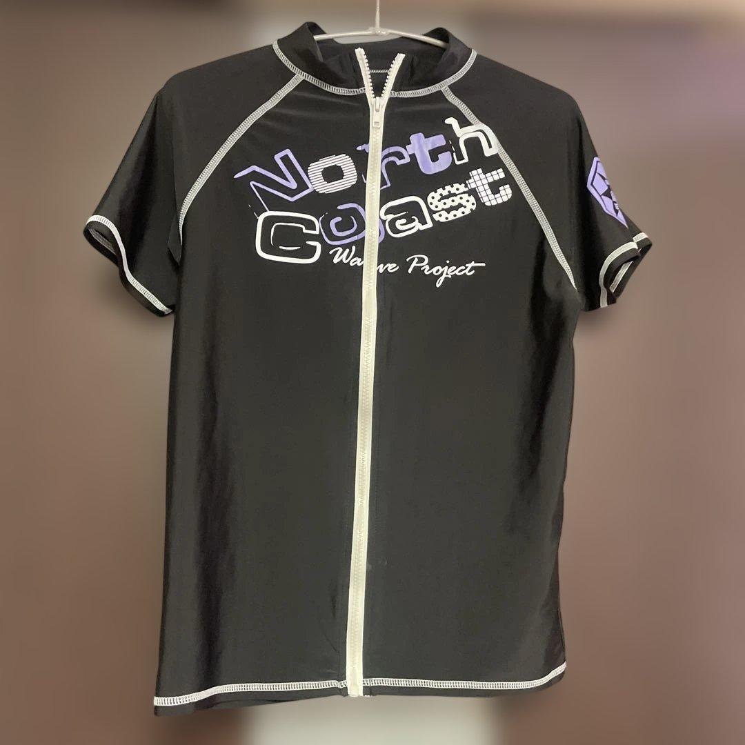 North Coast Rash Guard, Short Sleeve, Black, Approximately Size 160