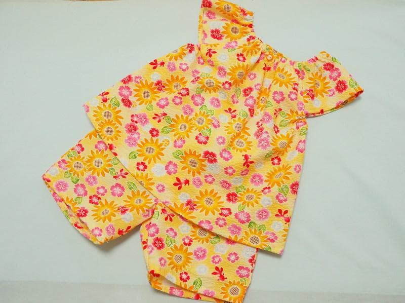 Summer Evening 100 Sunflower Jinbei Set-up Summer Clothes for Girls Yukata
