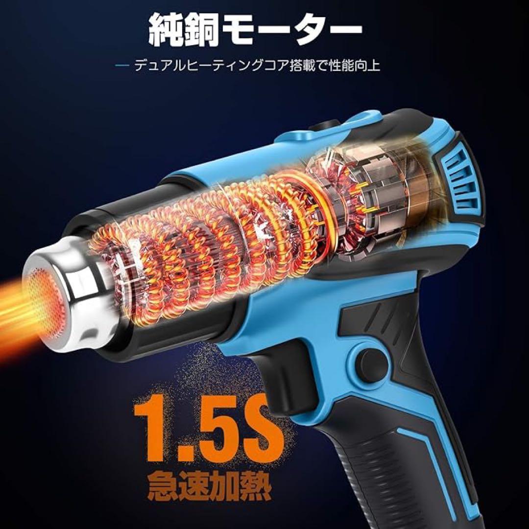 Makita Compatible Heat Gun, Cordless Rechargeable, 2-Stage Temperature Setting, Rapid Heating, Body Only