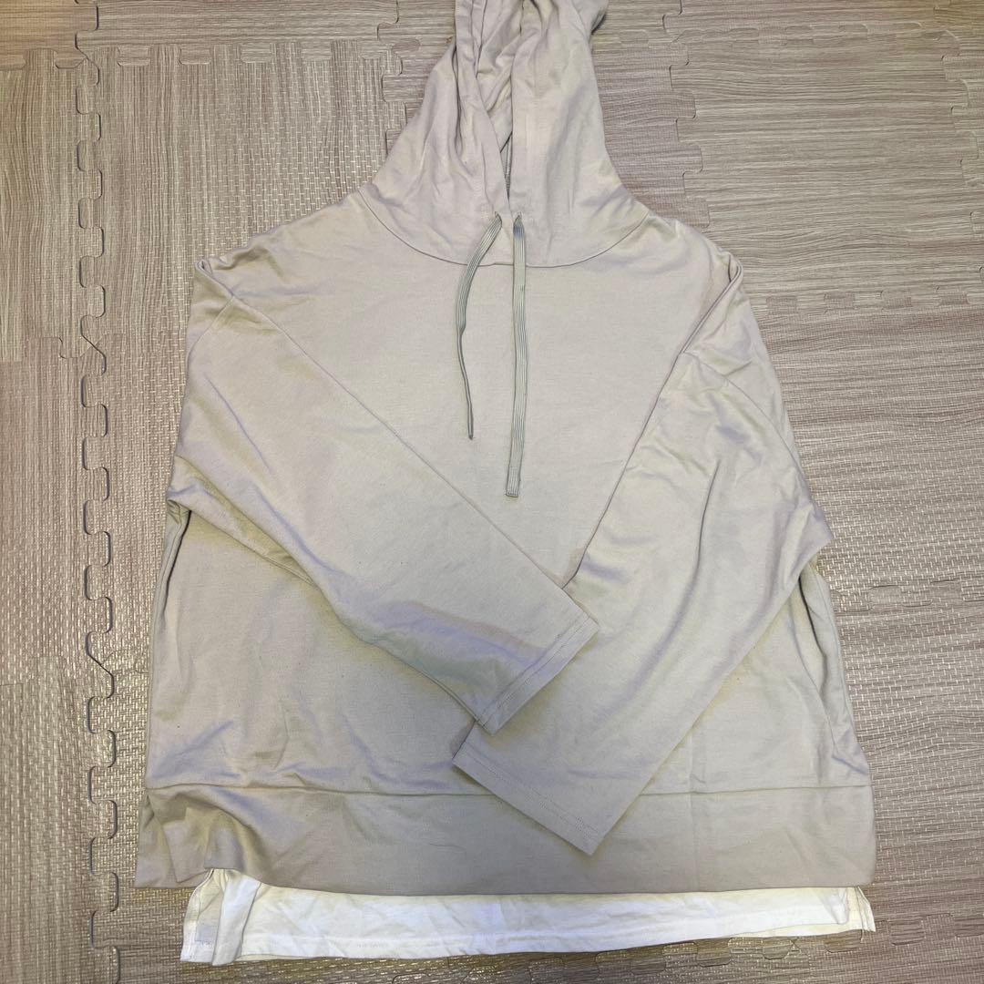 Maternity Hooded Top, M-L, Beige
