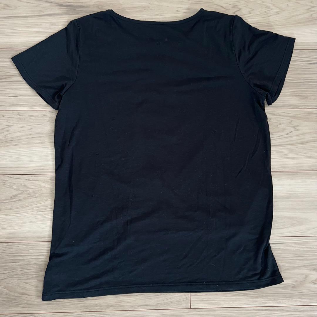 Akachan Honpo Maternity Nursing T-Shirt, Black, Size M