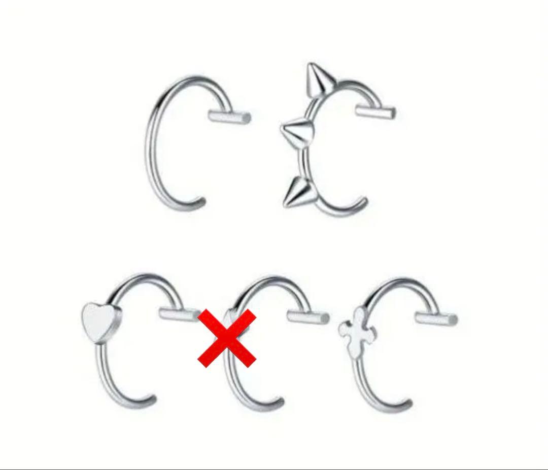 Lip Rings and Nose Rings - Set of 4