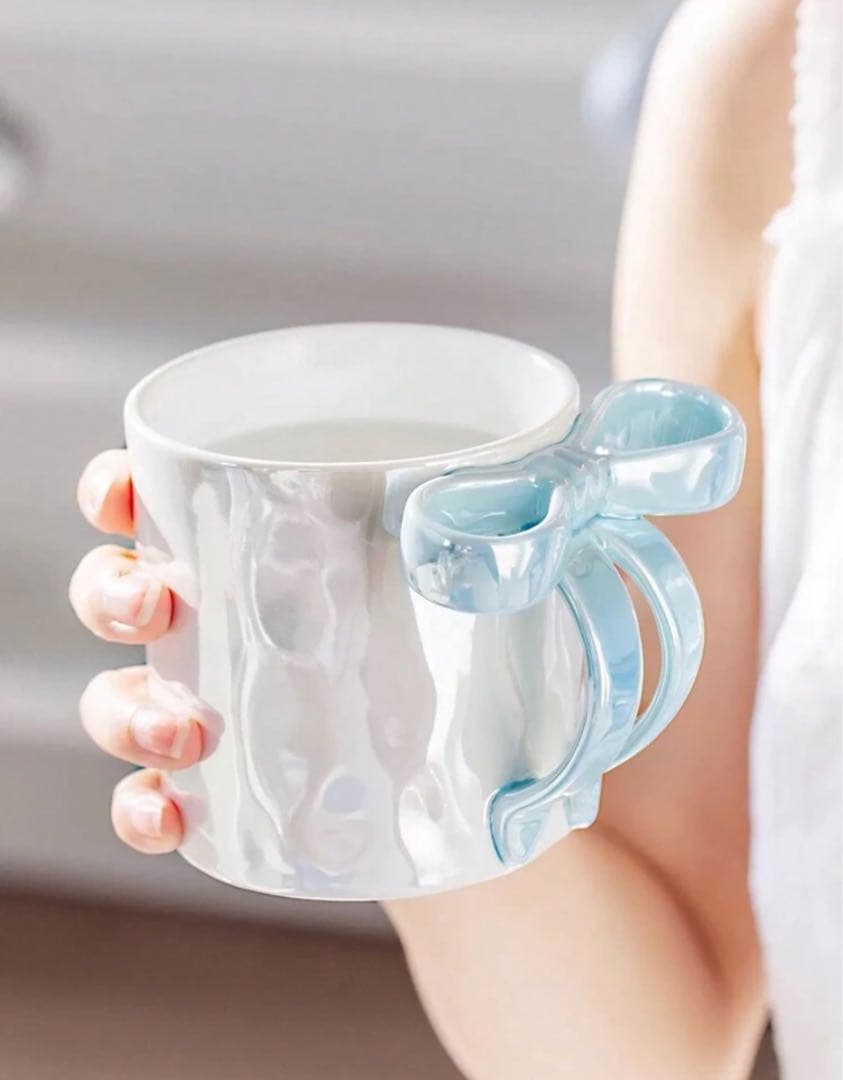 【New, Unused】Ribbon Accent Mug - Girly Interior