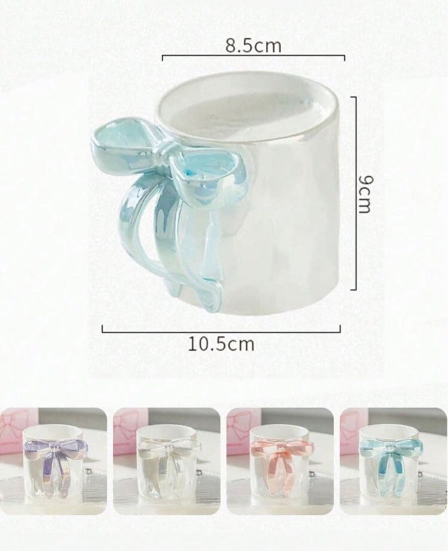 【New, Unused】Ribbon Accent Mug - Girly Interior