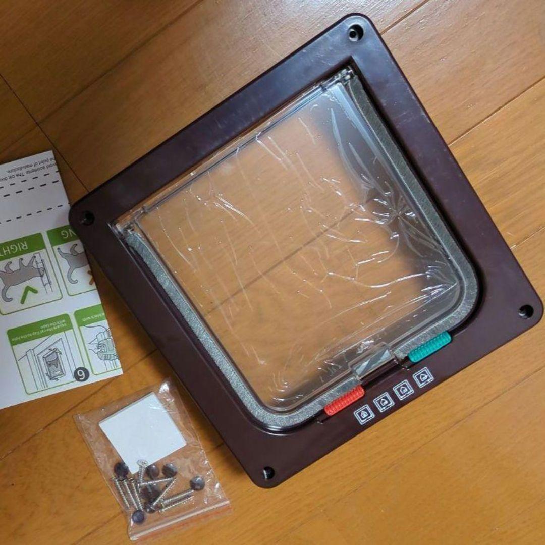 【New Unused】Cat Door Pet Door M Size Brown With Mounting Screws ③