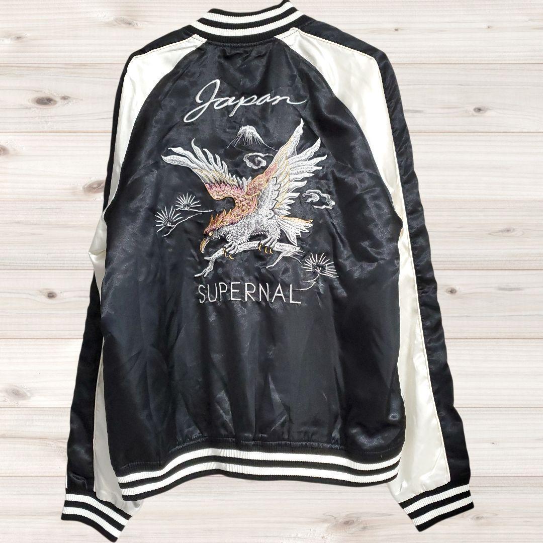 B1589 Bullet Noise Sukajan Jacket Outerwear (LL) Black Eagle Fuji Haori