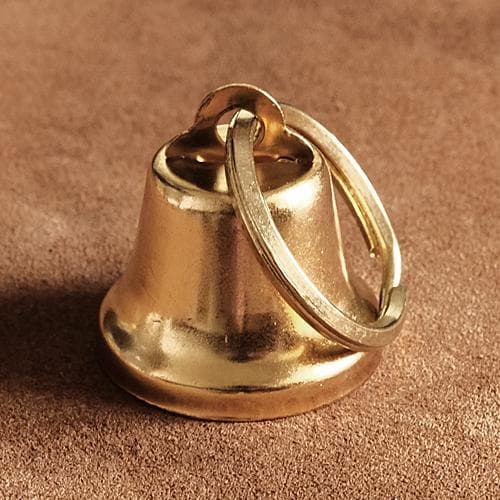 Brass Bell Keychain (Gold) Bell Charm Keyring Pet