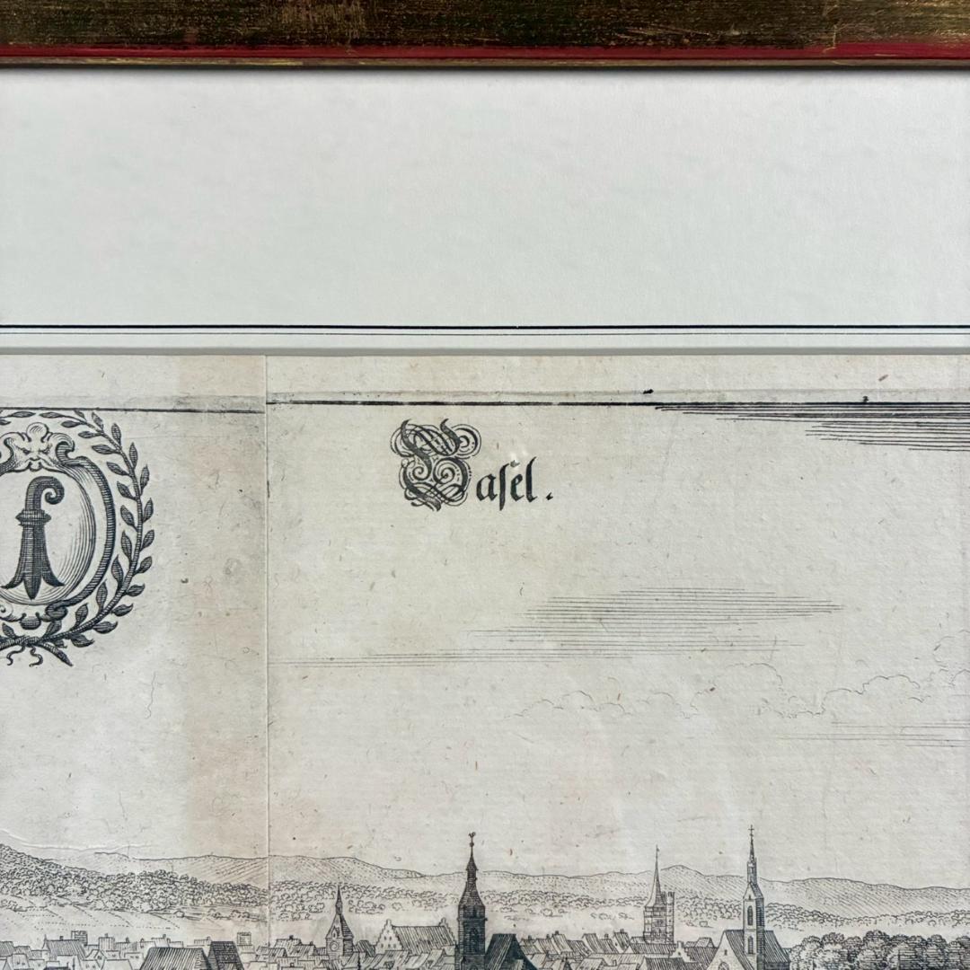 Vintage Basel City Map Copperplate Engraving Swiss City Circa 18th Century Antique Map