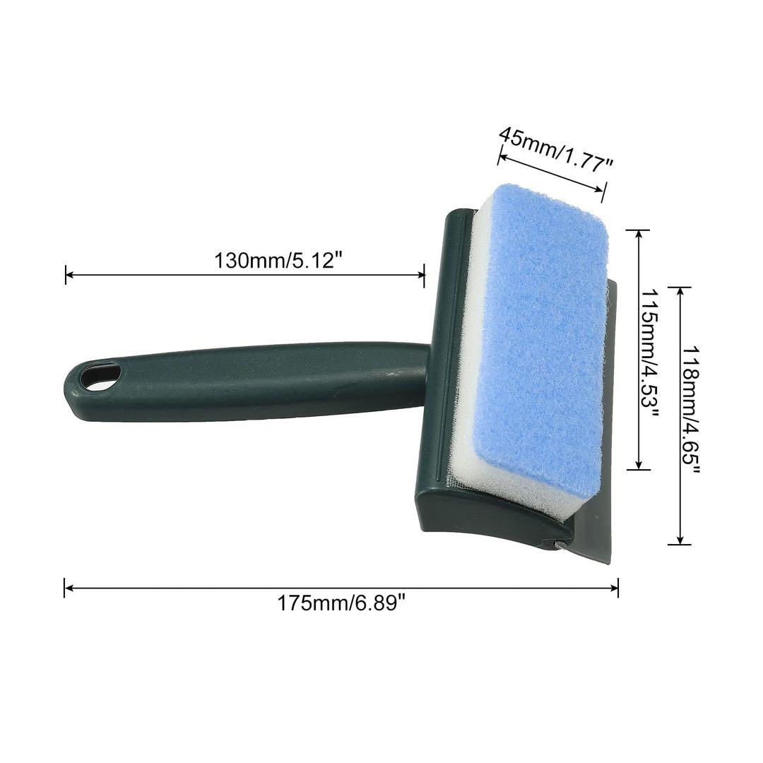 Shower Squeegee Cleaning Tool, Two-in-One Rubber Sponge Head, Set of 2