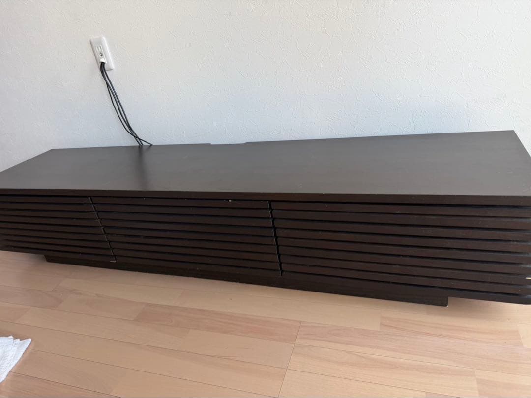 【Local Pickup Only】 TV Stand Long Cabinet Wooden Dark Brown
