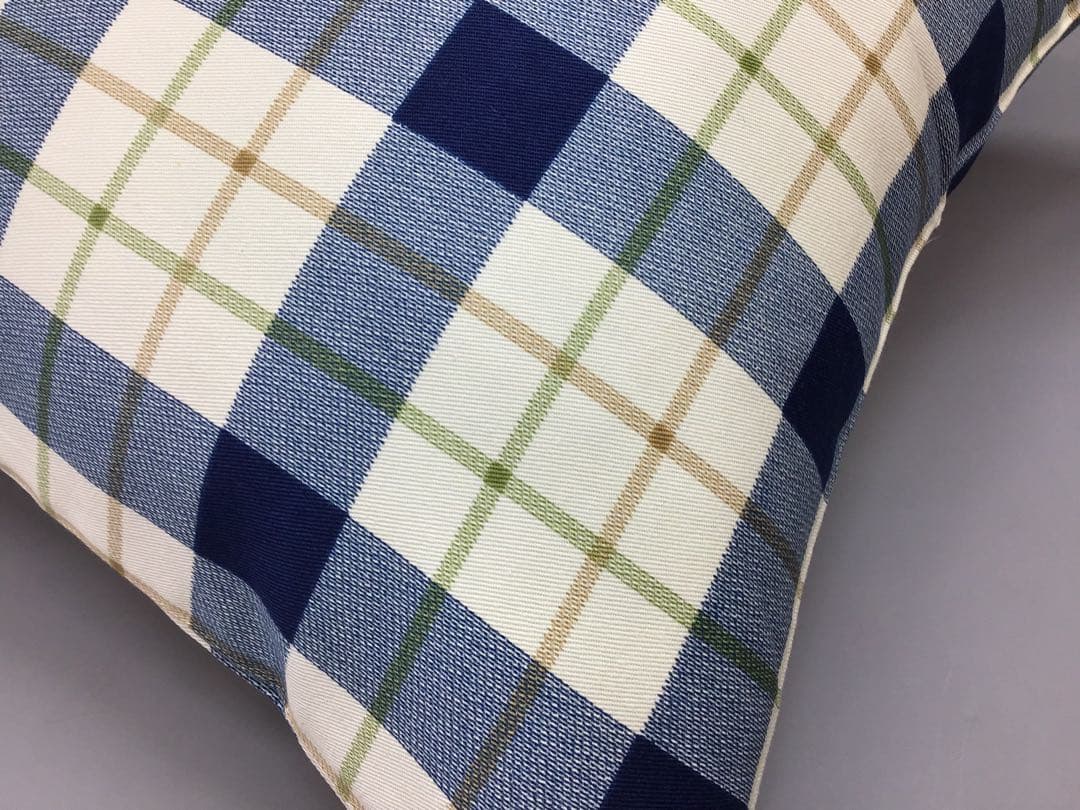 【New】100% Cotton Cushion Cover 45x45cm Checkered 3-Piece Set Made in Japan