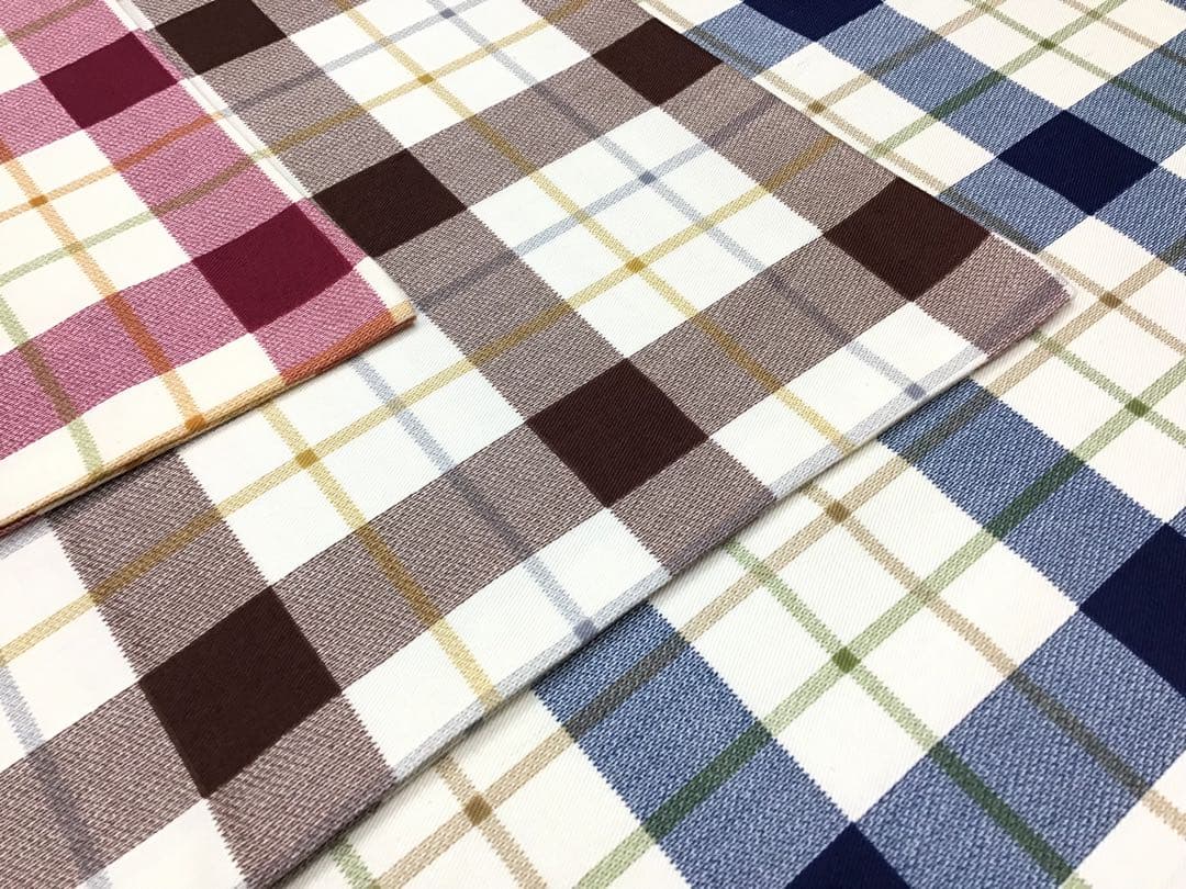 【New】100% Cotton Cushion Cover 45x45cm Checkered 3-Piece Set Made in Japan