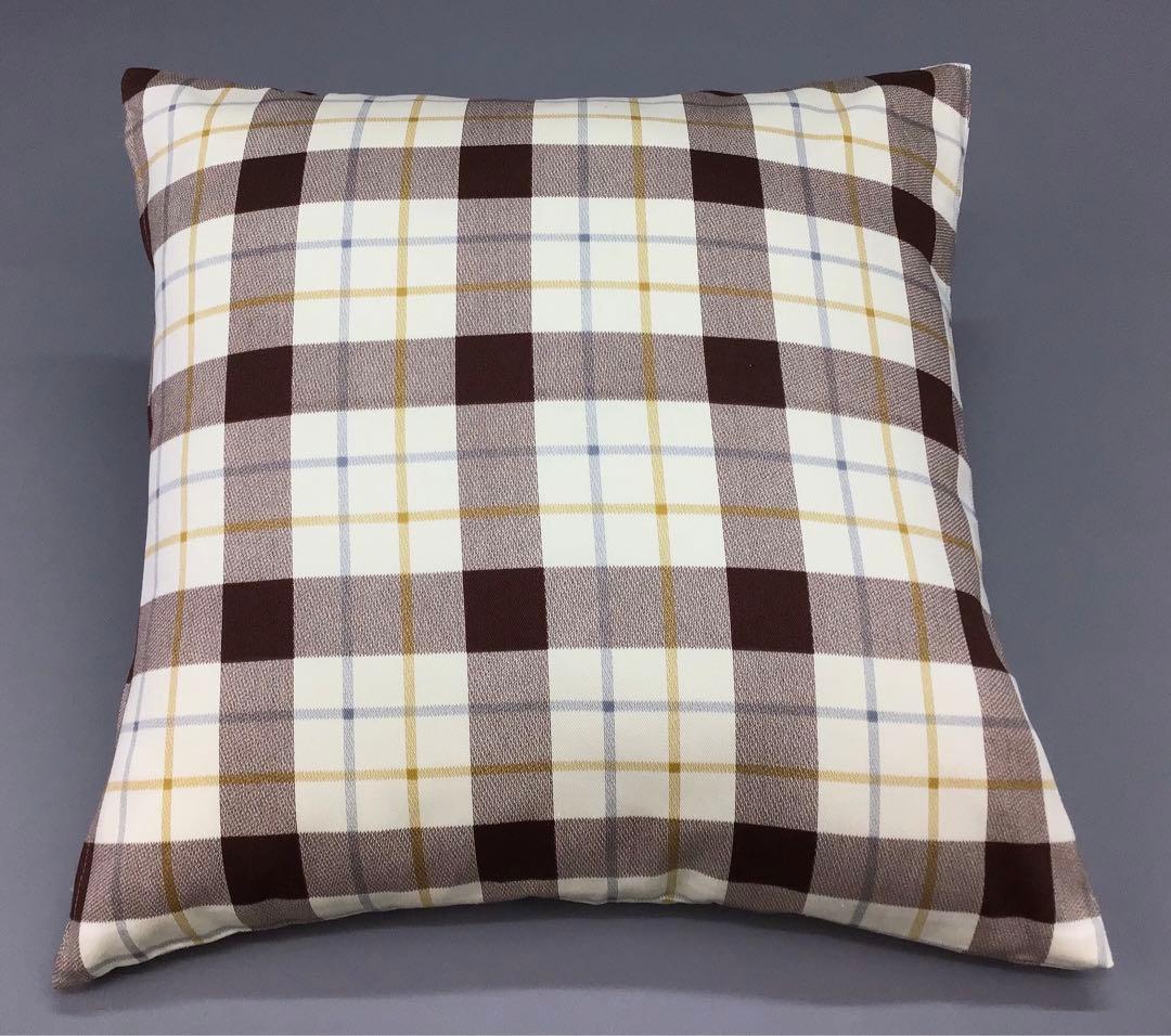【New】100% Cotton Cushion Cover 45x45cm Checkered 3-Piece Set Made in Japan