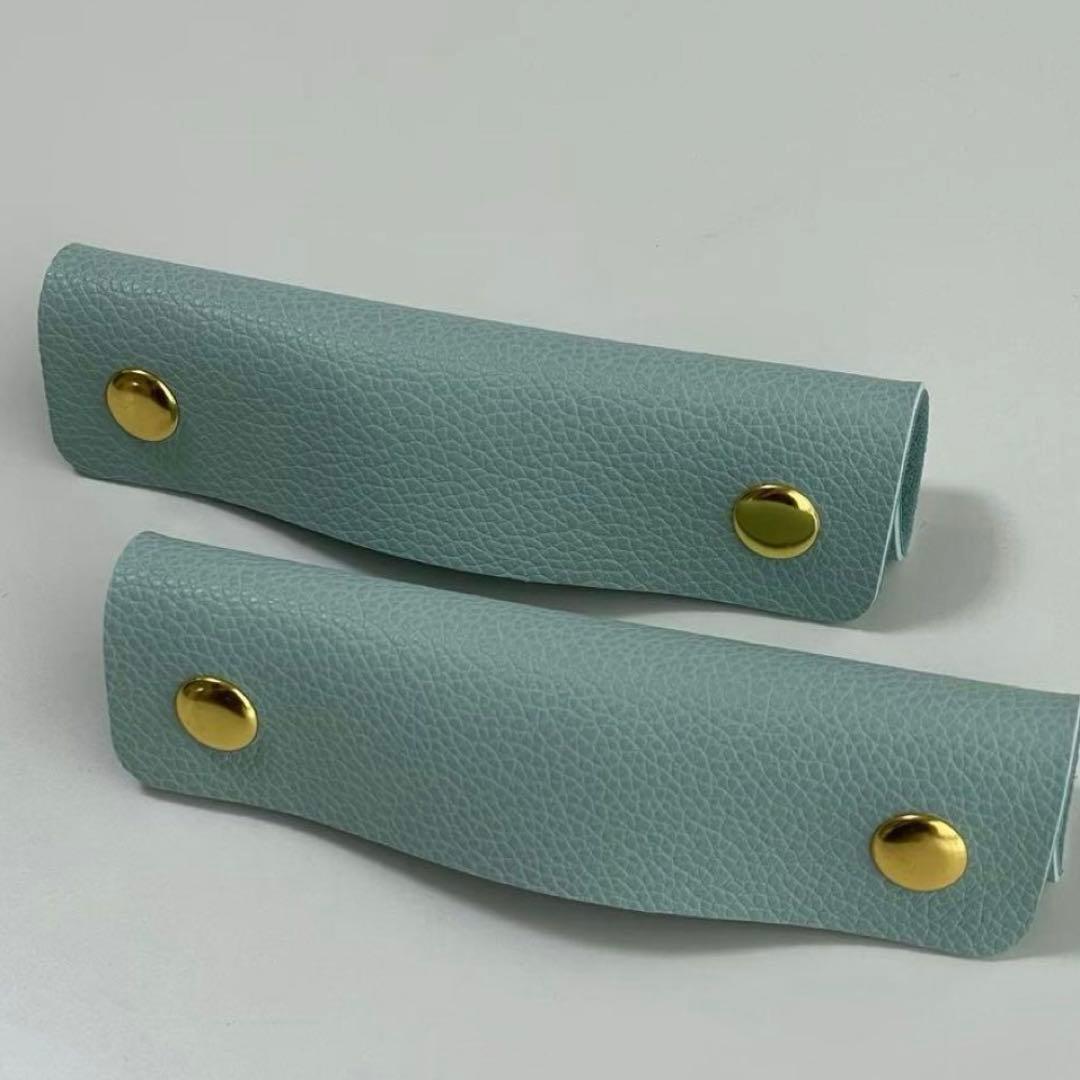 Very Popular 2-Piece Handle Cover Mint Green Leather Bag Cute Lightweight