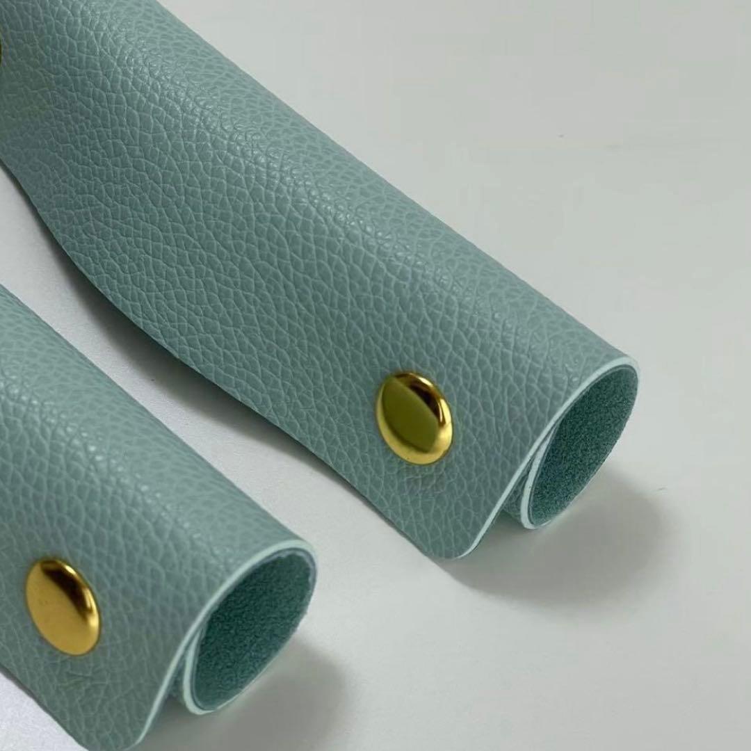 Very Popular 2-Piece Handle Cover Mint Green Leather Bag Cute Lightweight