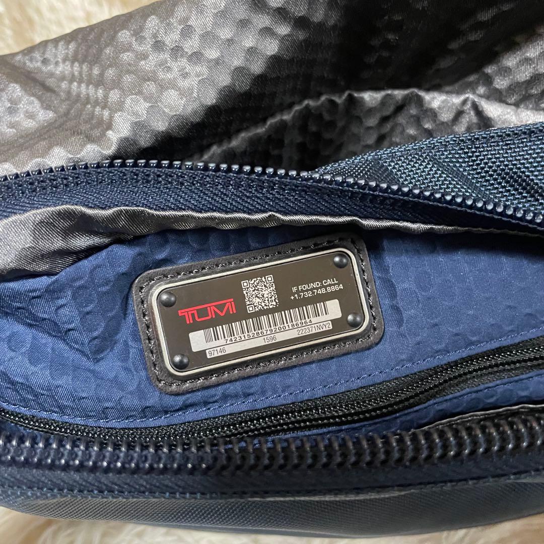 【Excellent Condition】TUMI Shoulder Bag, Beer, Nylon, Leather, Navy