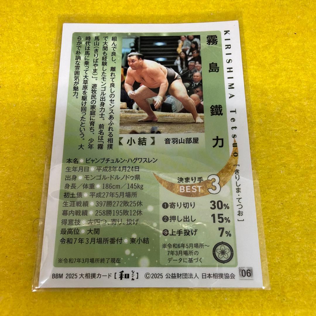 Kirishima 2025 BBM Sumo Trading Card Wa Kira Edition SP 06