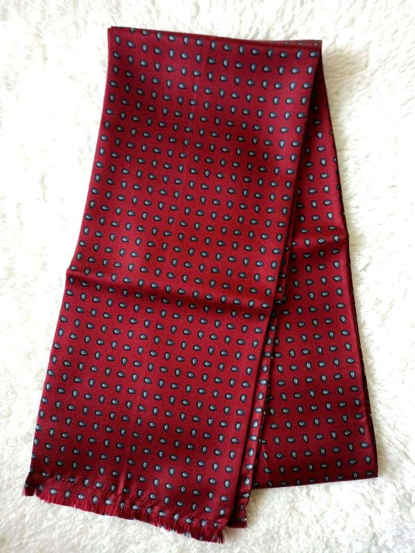 【Fairfax】100% Silk Paisley Pattern Stole, Burgundy