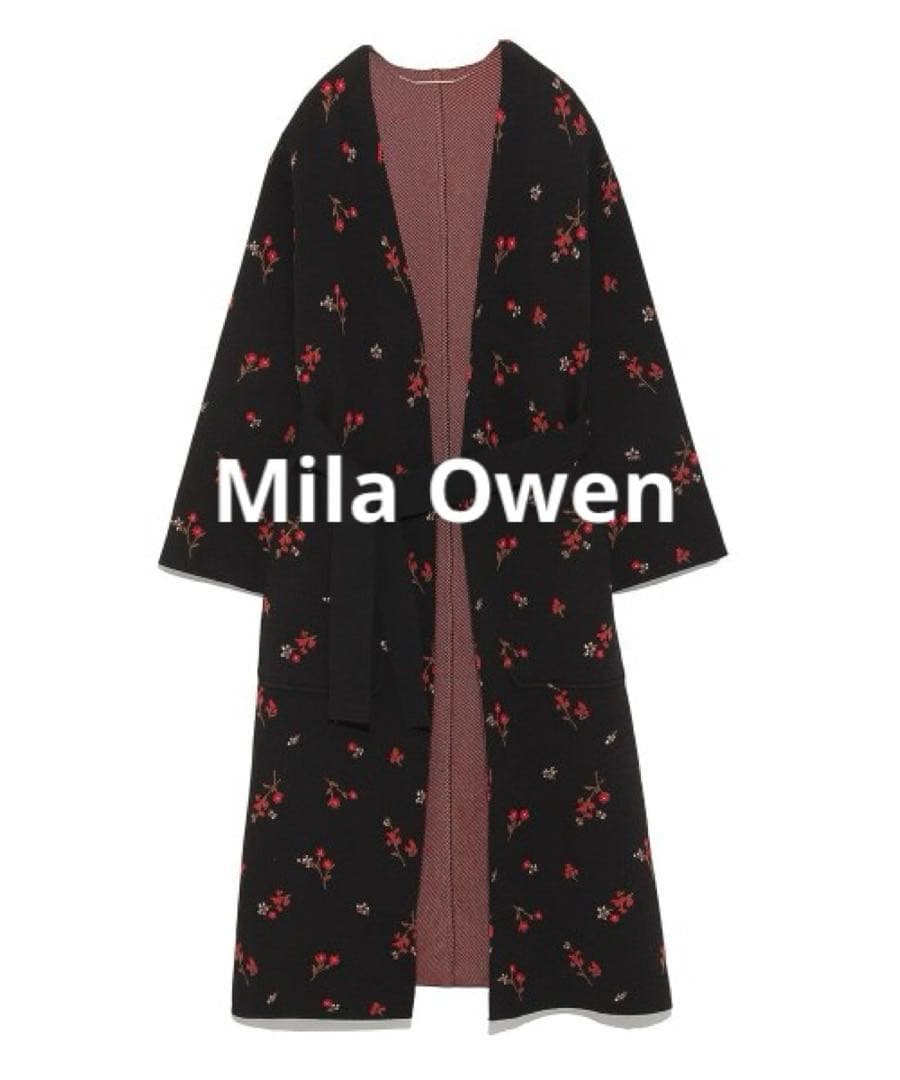 【Mila Owen】Floral Knit Gown Coat