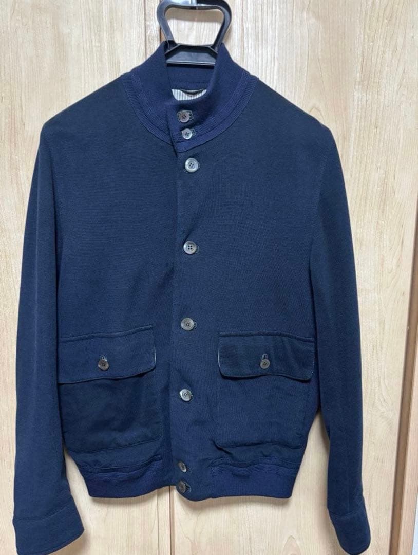Cinquanta Pique Cotton Driving Blouson - Navy - Size 50