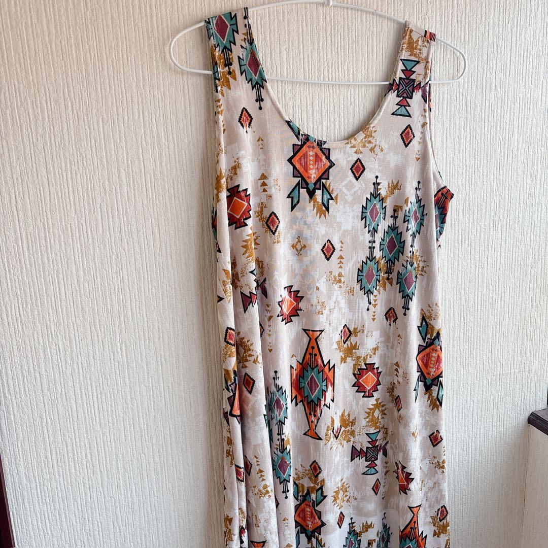 Overseas Import ✨️ Jostar Geometric Pattern Dress, Made in USA, Sleeveless, All-Over Print, Ethnic