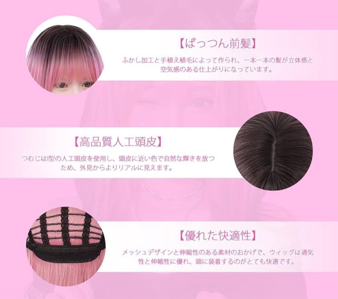 Wig Black x Pink