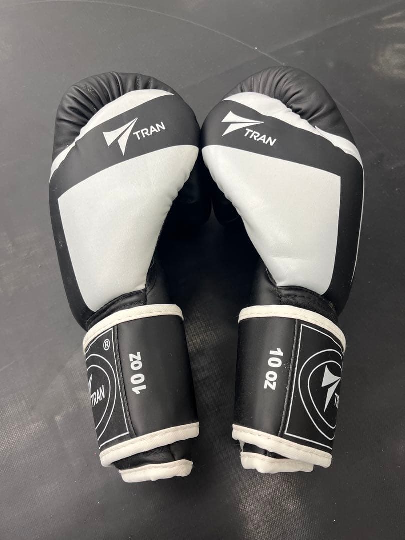 TRAN Boxing Gloves 10oz Black/Gray Used