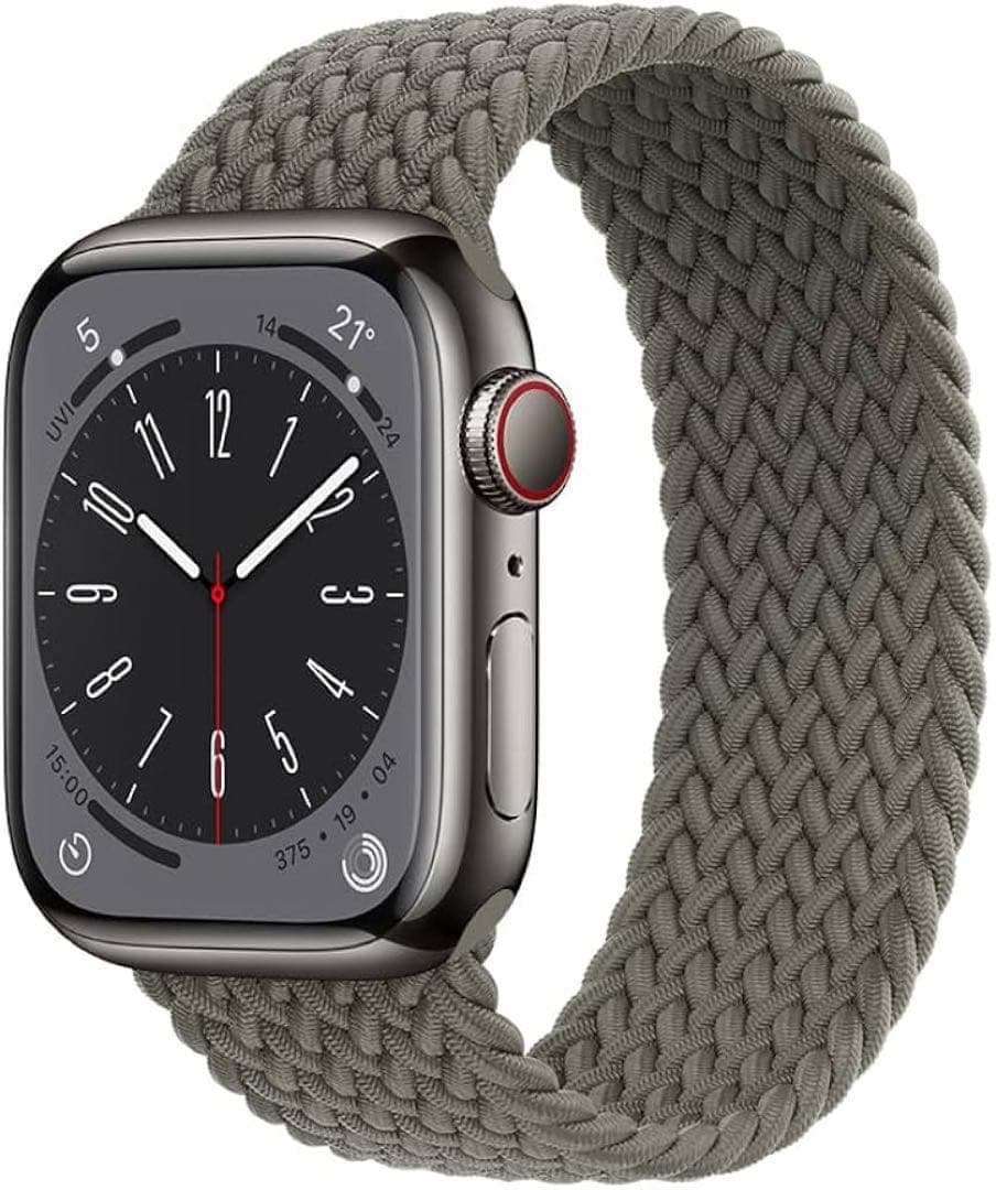 Apple Watch Band Green Braided Stretch 42mm Khaki