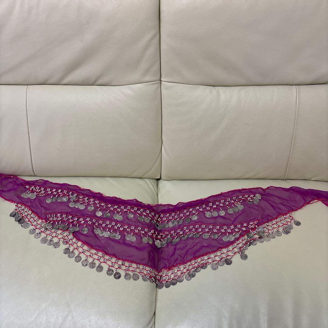 Belly dance coin hip scarf