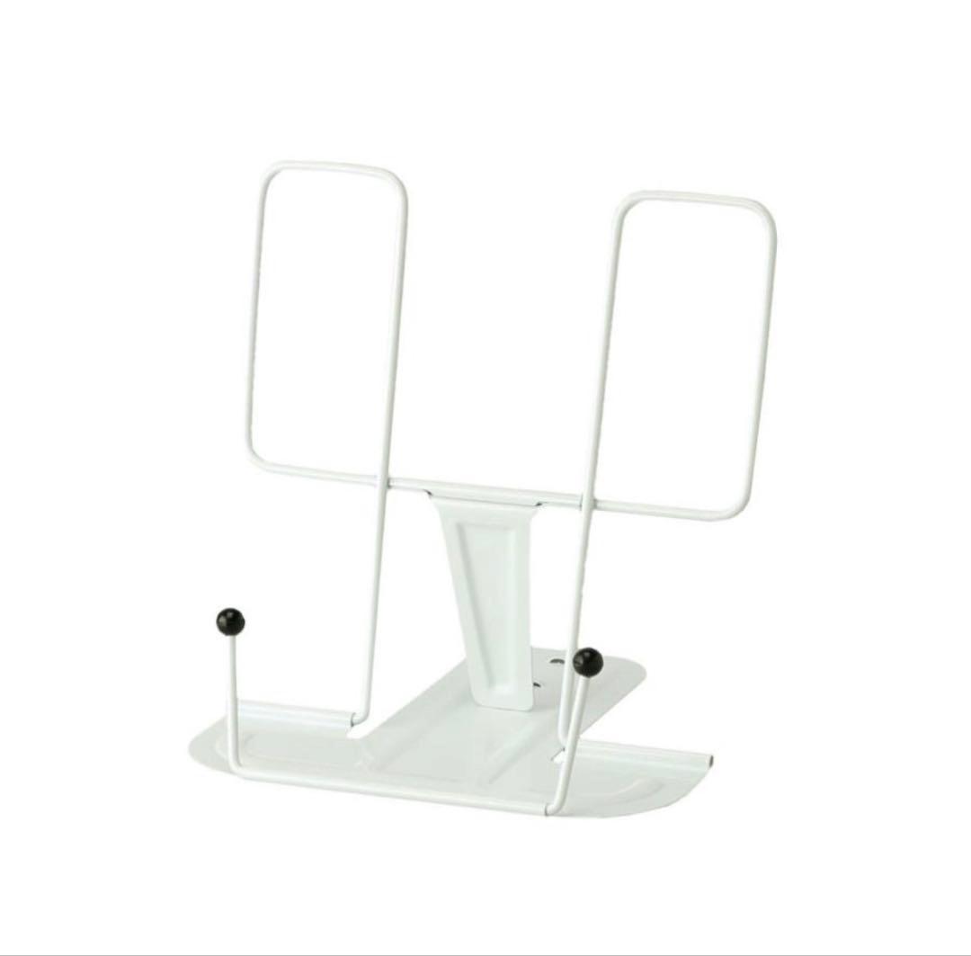 Book Stand, Metal, Desktop Book Holder, Music Stand, Foldable, White
