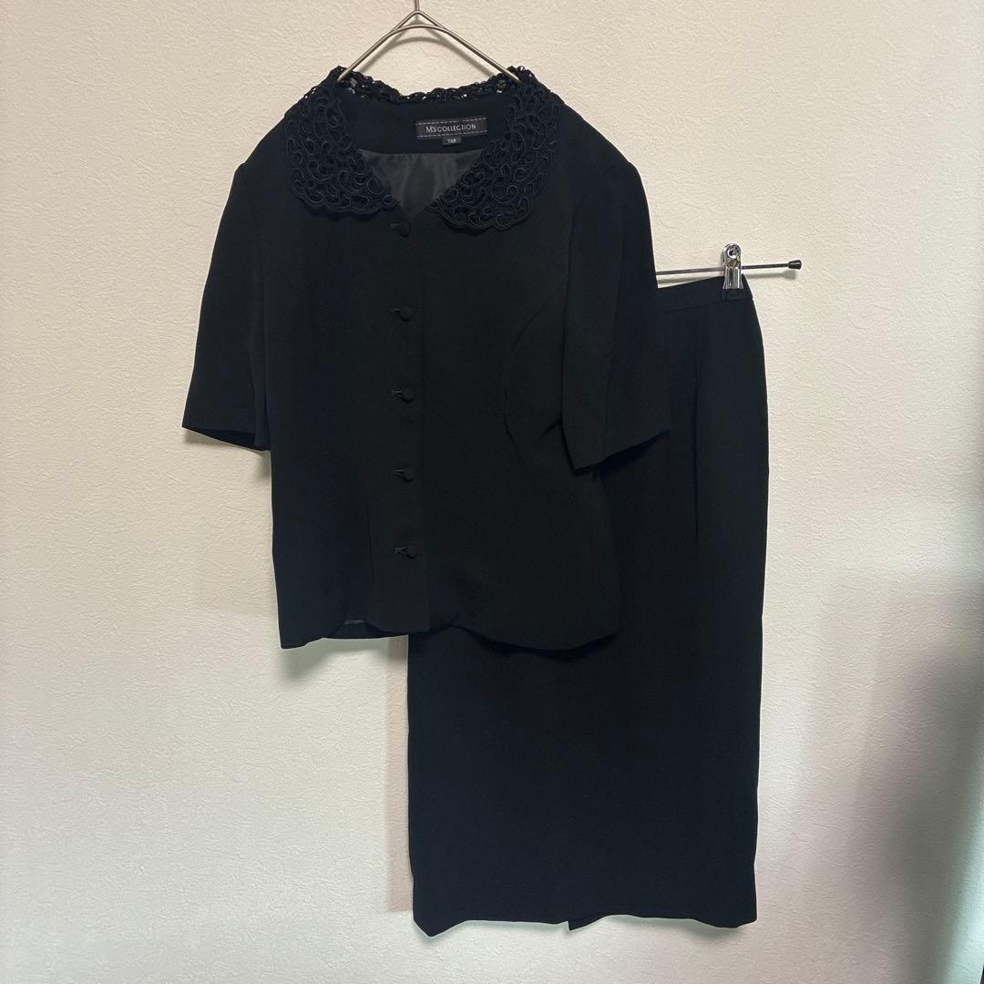 Ms Collection Black Skirt Suit Size 7 (S)
