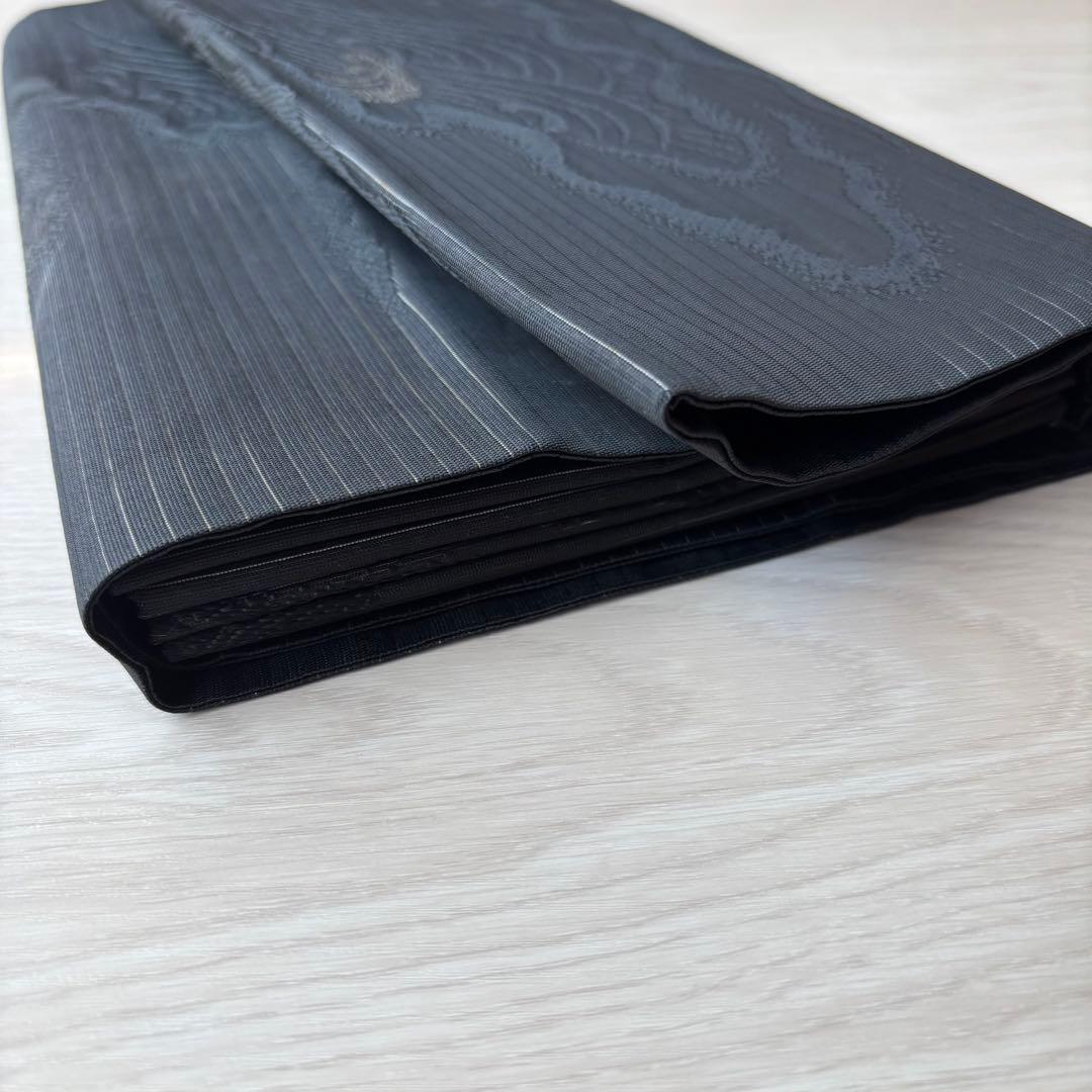 Black cloud-patterned heko obi
