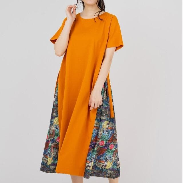 New with tags ★ Graniph Disney Beauty and the Beast ★ Short Sleeve Dress Orange ★ F