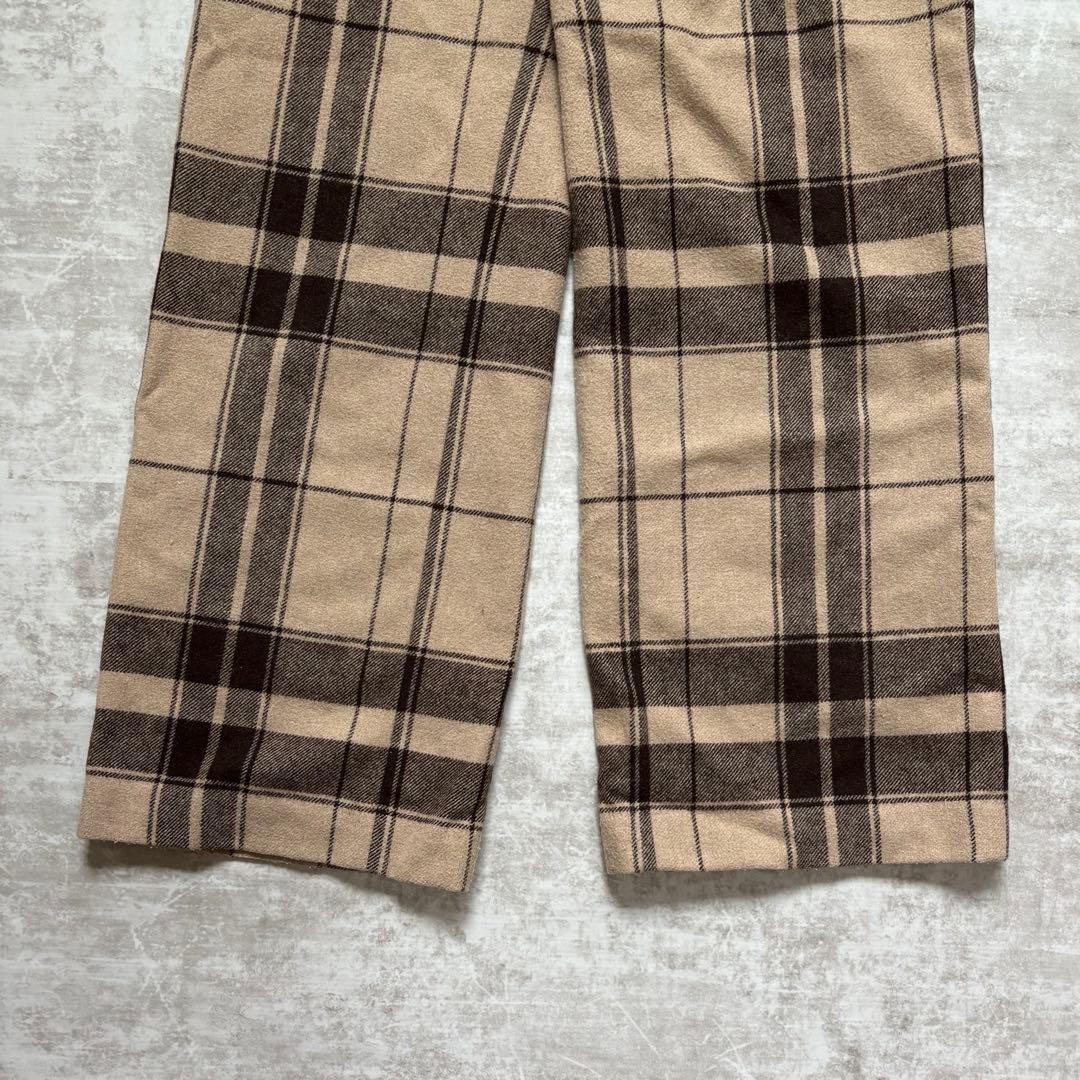 Mila Owen Plaid Wide Leg Wool Blend Pants