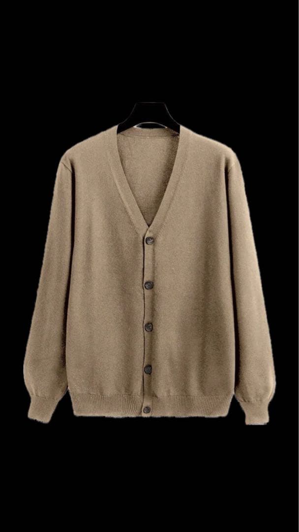 Beige V-neck Cardigan